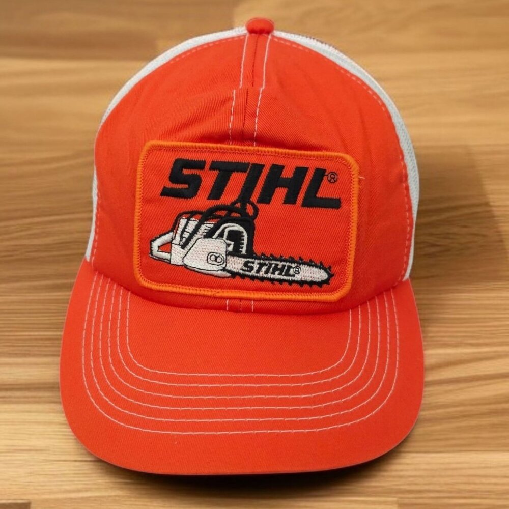 Stihl Chainsaw Logo Patch Mesh Snapback Cap Hat T… - image 1